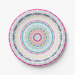 colourful mandala paper plate