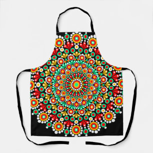 Colourful Mandala Pattern Boho Dot Apron