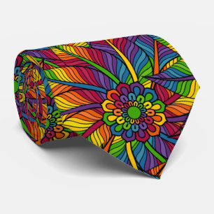 Colourful mandala pattern tie
