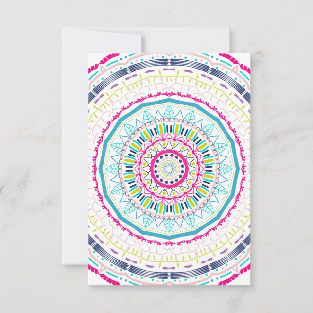 colourful mandala RSVP card (Front)