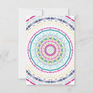 colourful mandala RSVP card