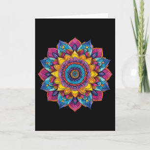 Colourful Mandala Sacred Geometry Yoga Zen Card