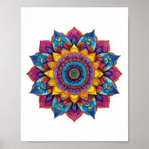 Colourful Mandala Sacred Geometry Yoga Zen  Poster