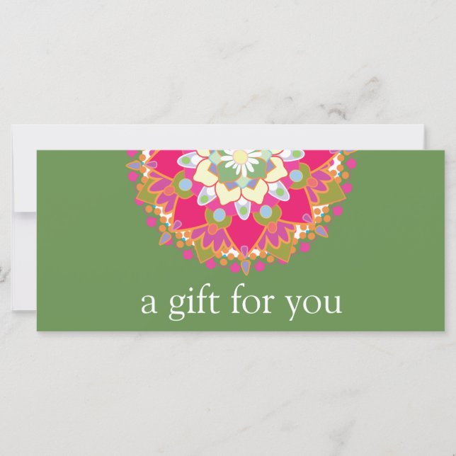 Colourful Mandala Salon Spa Gift Certificate (Front)