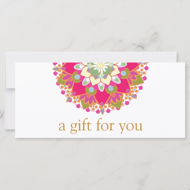 Colourful Mandala Salon Spa Gift Certificate (Front)