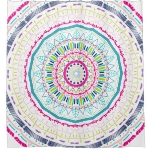 colourful mandala shower curtain