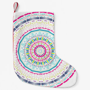 colourful mandala small christmas stocking