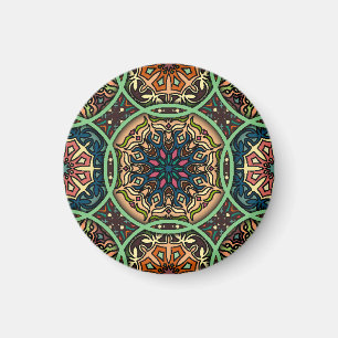 Colourful Mandala: Vintage Floral Hand Drawn Magnet
