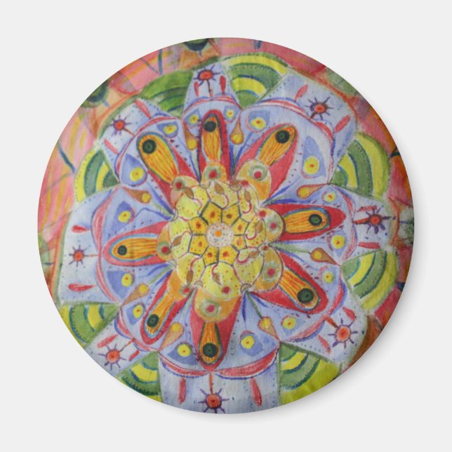 Colourful mandala watercolor art Magnet (Front)