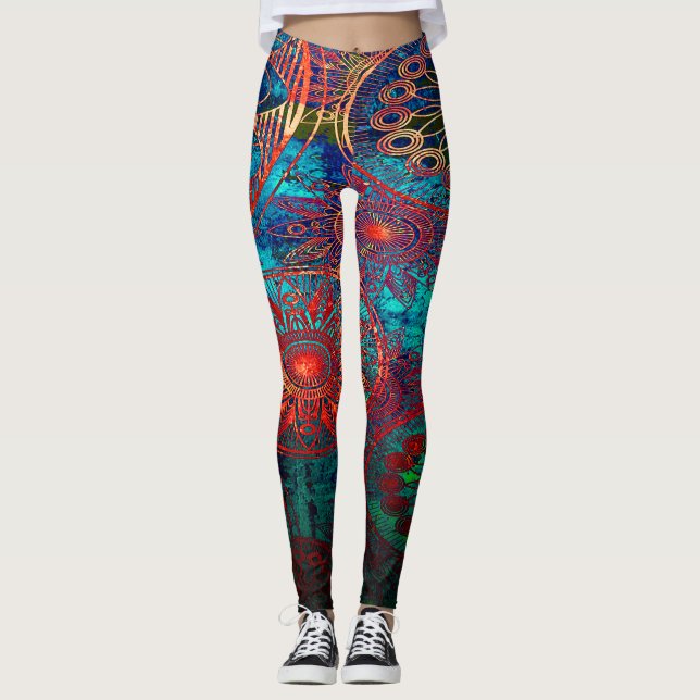 Colourful mandalas leggings (Front)