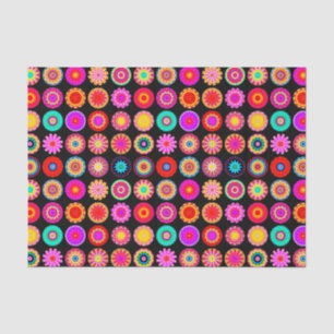 Colourful Mandalas - on Black Tissue Paper