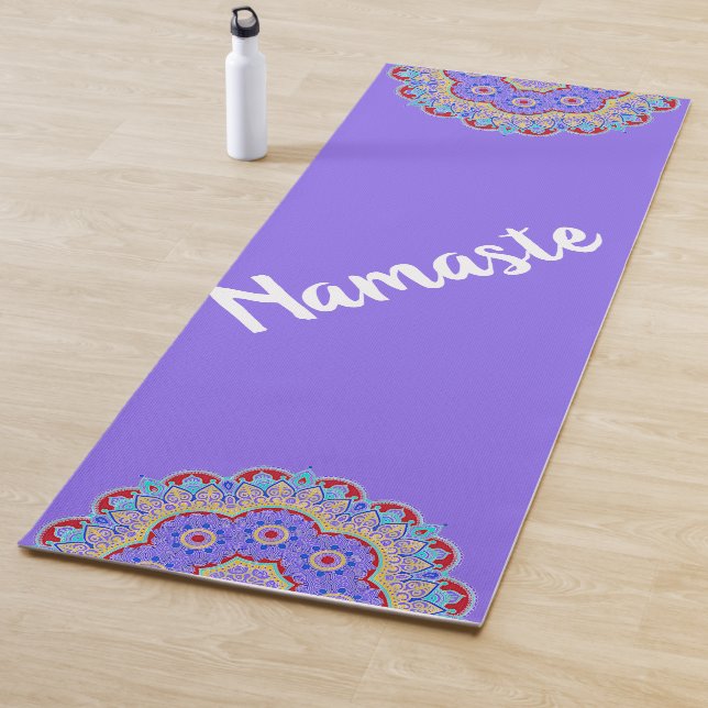 Colourful Mandalas Purple Yoga Mat (In Situ)