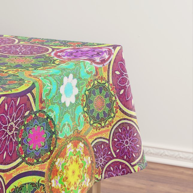Colourful Mandalas Tablecloth (In Situ)