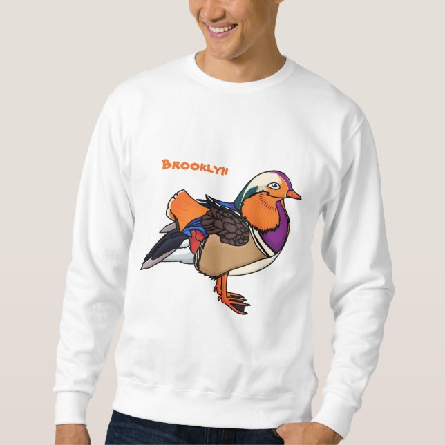 Colourful mandarin duck illustration  sweatshirt (Front)