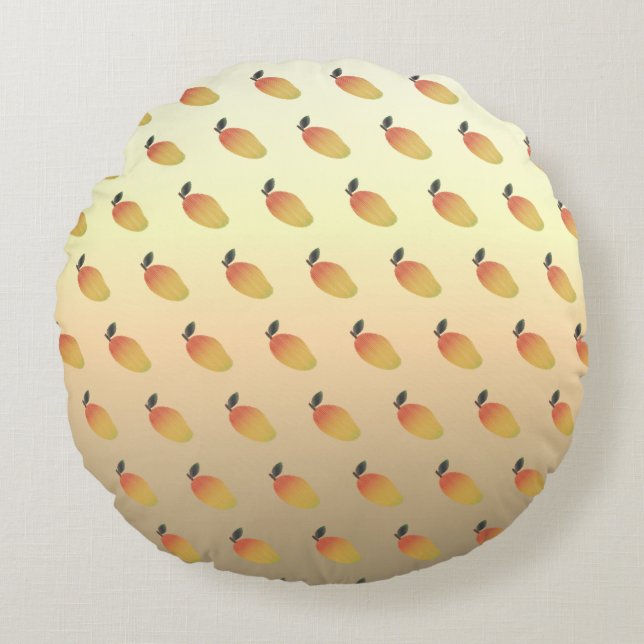 Colourful Mango Pattern Round Cushion (Front)