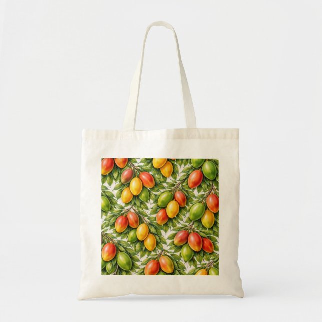 Colourful Mango Tropical Botanical Tote Bag (Front)