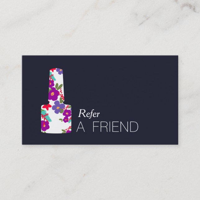Colourful Manicurist Nail Salon Refer A Friend Referral Card (Front)
