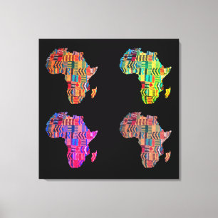 Colourful Map of Africa Stretched Canvas Print