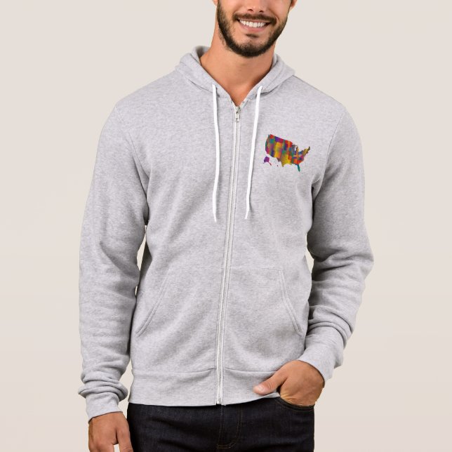 Colourful Map of America Hoodie (Front)