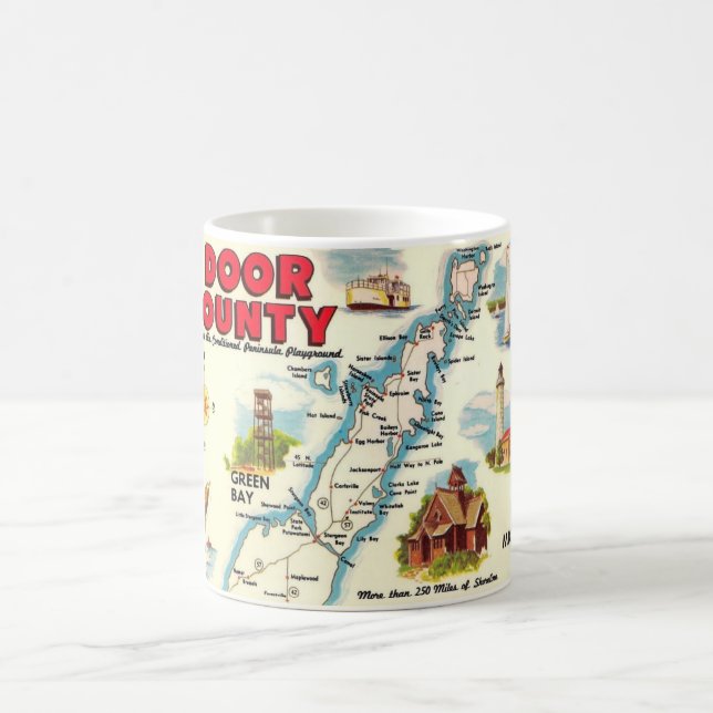 Colourful Map of Door County Mug (Center)