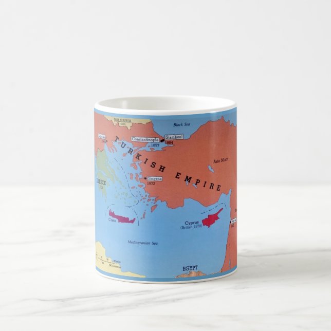 Colourful Map of The Turkish Empire Mug (Center)