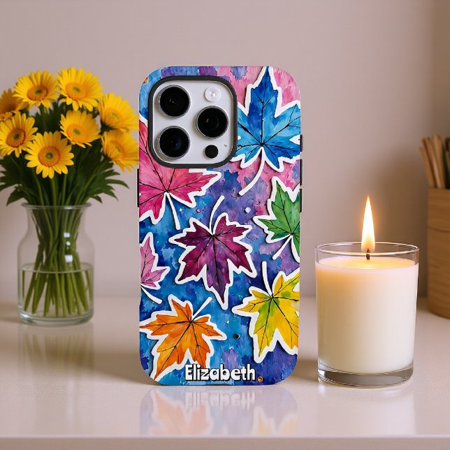 Colourful Maple Leaf Art Case-Mate iPhone Case (Creator Uploaded)
