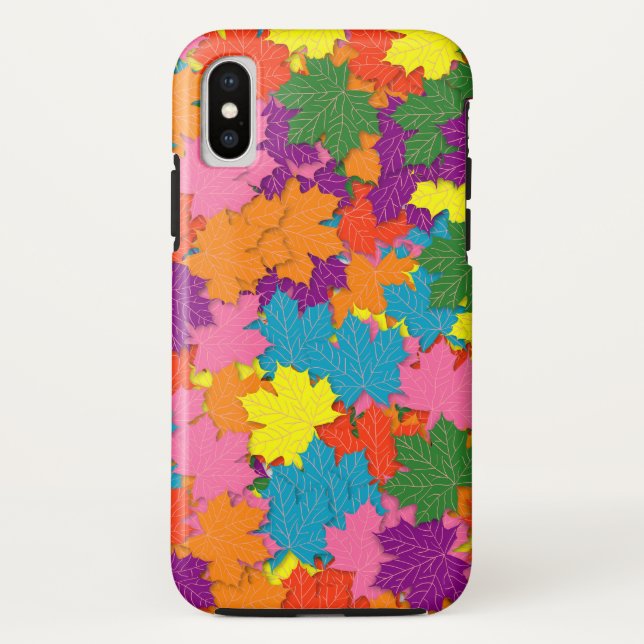 Colourful maple leaves pattern Case-Mate iPhone case (Back)
