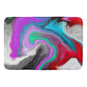 Colourful Marble Art Explosion   Bath Mat