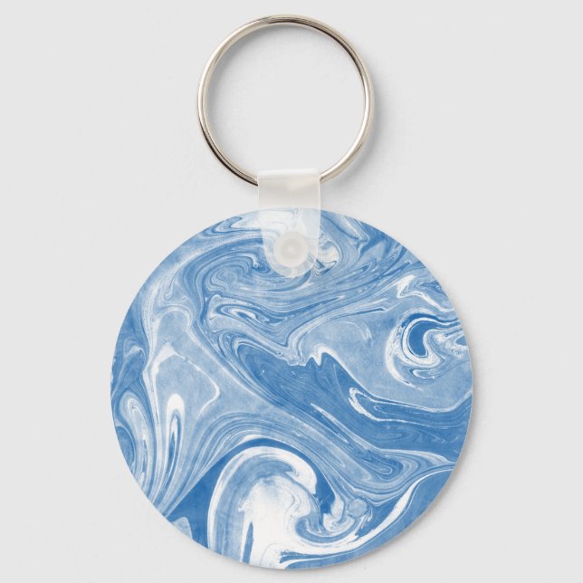 Colourful Marble Art Pattern. Key Ring (Front)
