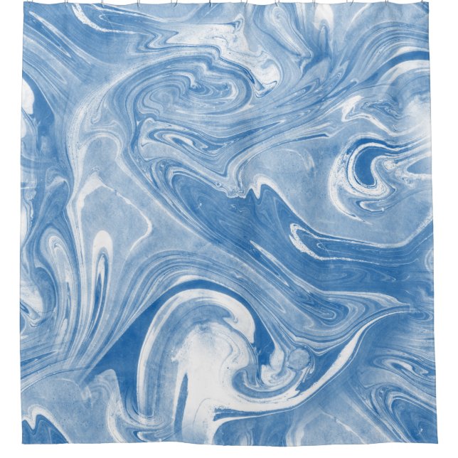 Colourful Marble Art Pattern. Shower Curtain (Front)