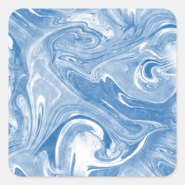 Colourful Marble Art Pattern. Square Sticker (Front)