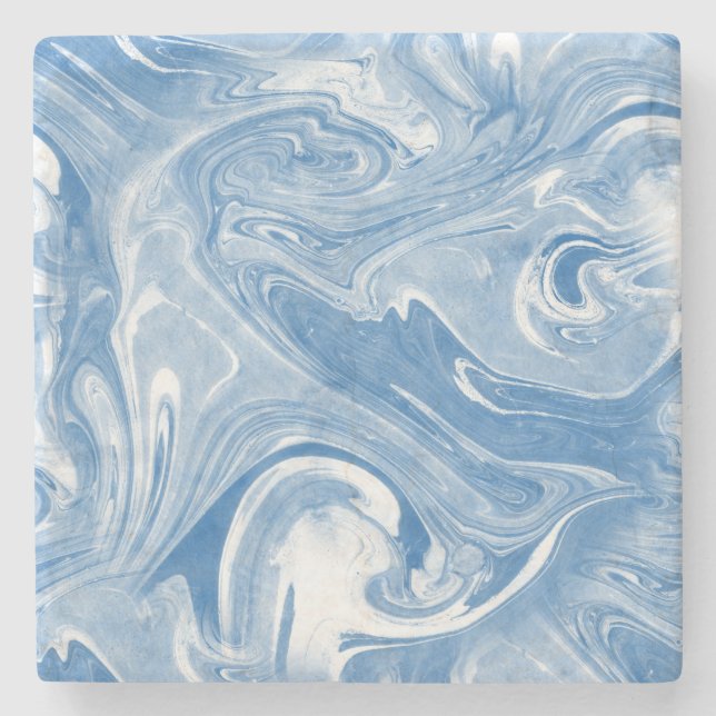 Colourful Marble Art Pattern. Stone Coaster (Front)