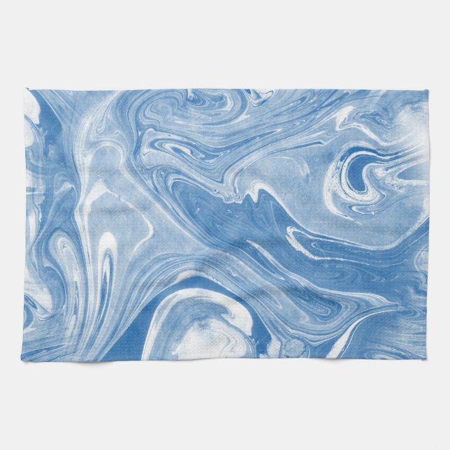 Colourful Marble Art Pattern. Tea Towel (Horizontal)