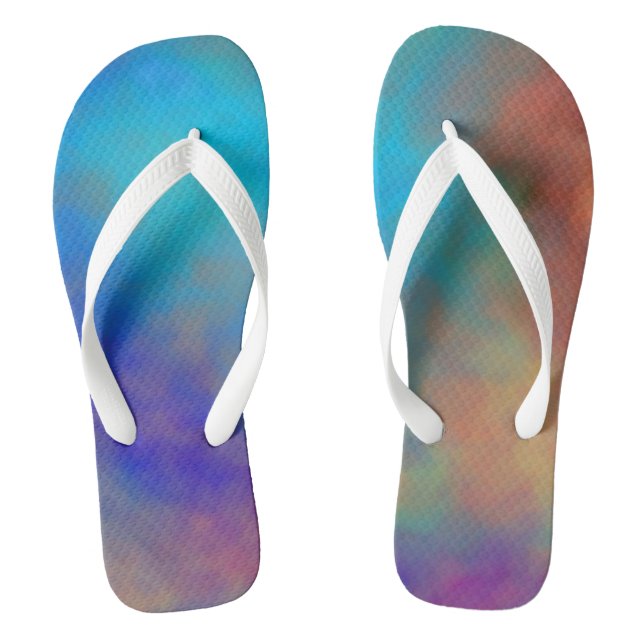 Colourful Marble Clouds Jandals (Footbed)