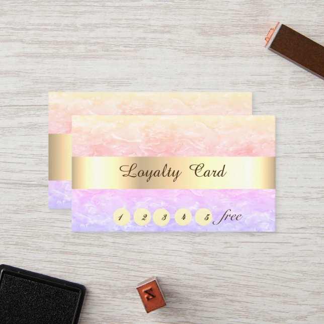 Colourful Marble, Confetti  Loyalty Card (Front/Back In Situ)