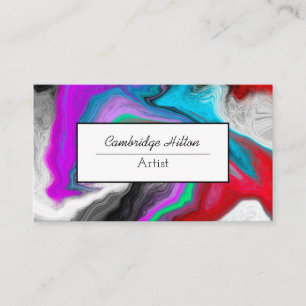 Colourful Marble Fluid Art   Business Card