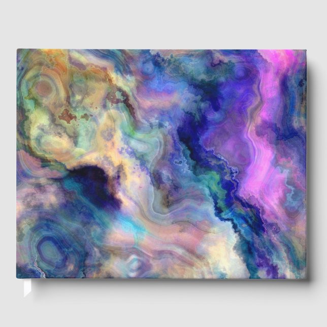 Colourful marble guest book (Front)