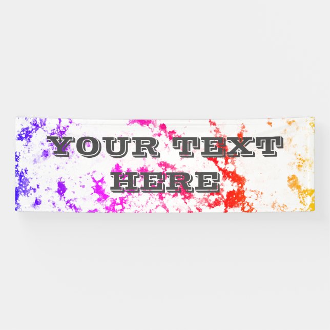 Colourful Marble Paint Splash Abstract Personalise Banner (Horizontal)