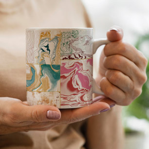 Colourful marble pattern coffee mug