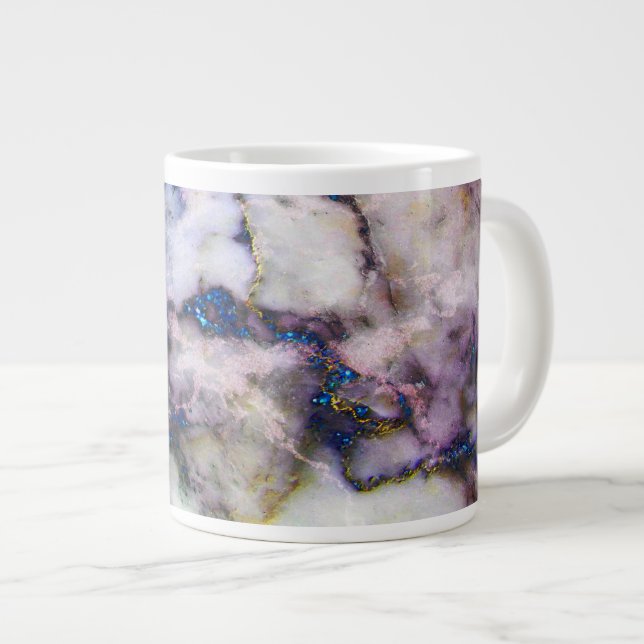 Colourful Marble Stone And Glitter Large Coffee Mug (Front Right)