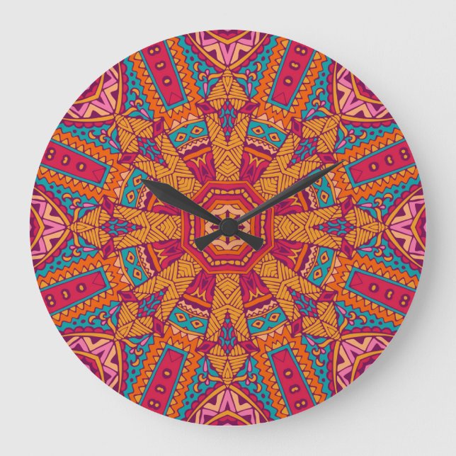 Colourful marble texture, high-resolution interior large clock (Front)