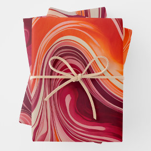 Colourful Marbled Paper Art Wrapping Paper Sheets