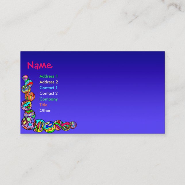 Colourful Marbles Business Card (Front)