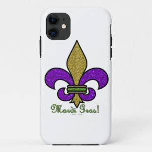 Colourful Mardi Gras Fleur De Lis Case-Mate iPhone Case
