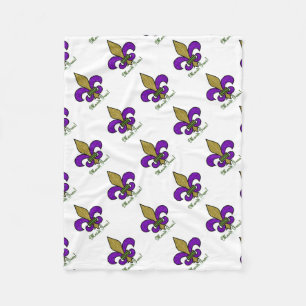 Colourful Mardi Gras Fleur De Lis Fleece Blanket