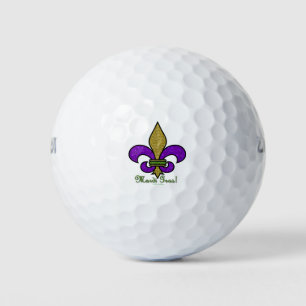 Colourful Mardi Gras Fleur De Lis Golf Balls