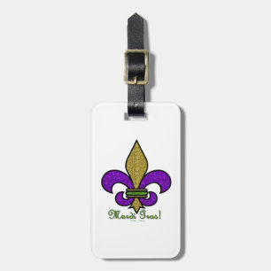 Colourful Mardi Gras Fleur De Lis Luggage Tag