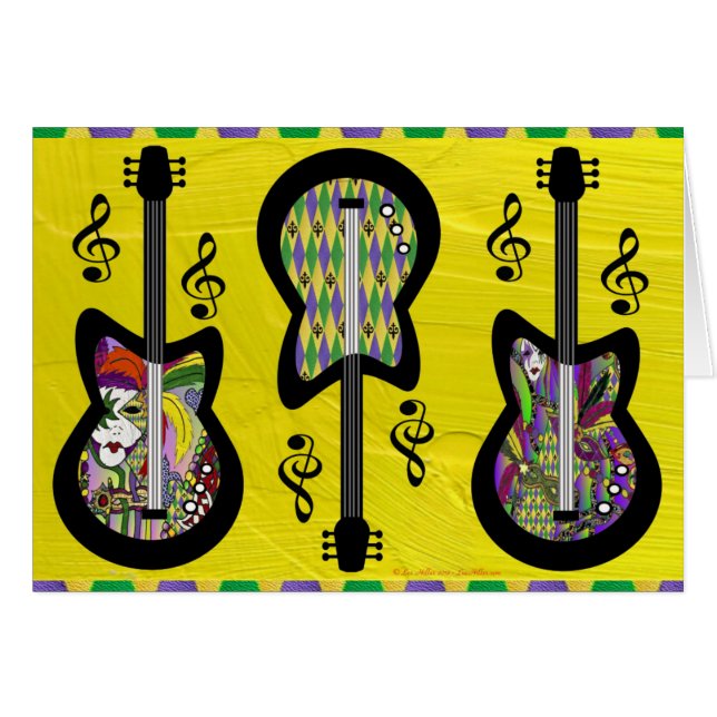 Colourful Mardi Gras Guitars (Front Horizontal)