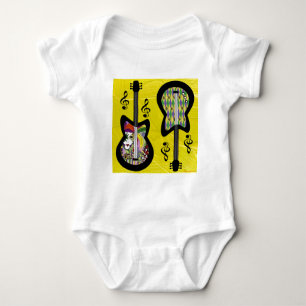 Colourful Mardi Gras Guitars Baby Bodysuit
