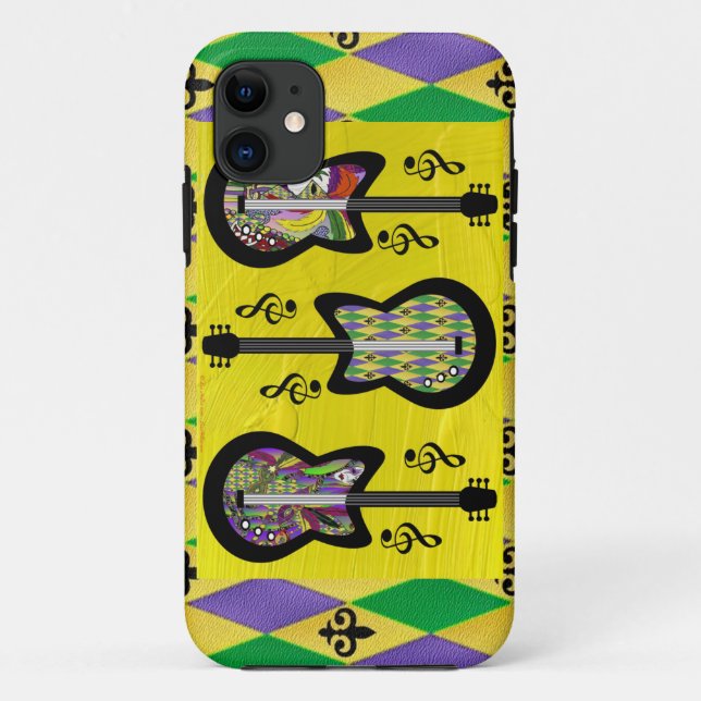 Colourful Mardi Gras Guitars Case-Mate iPhone Case (Back)